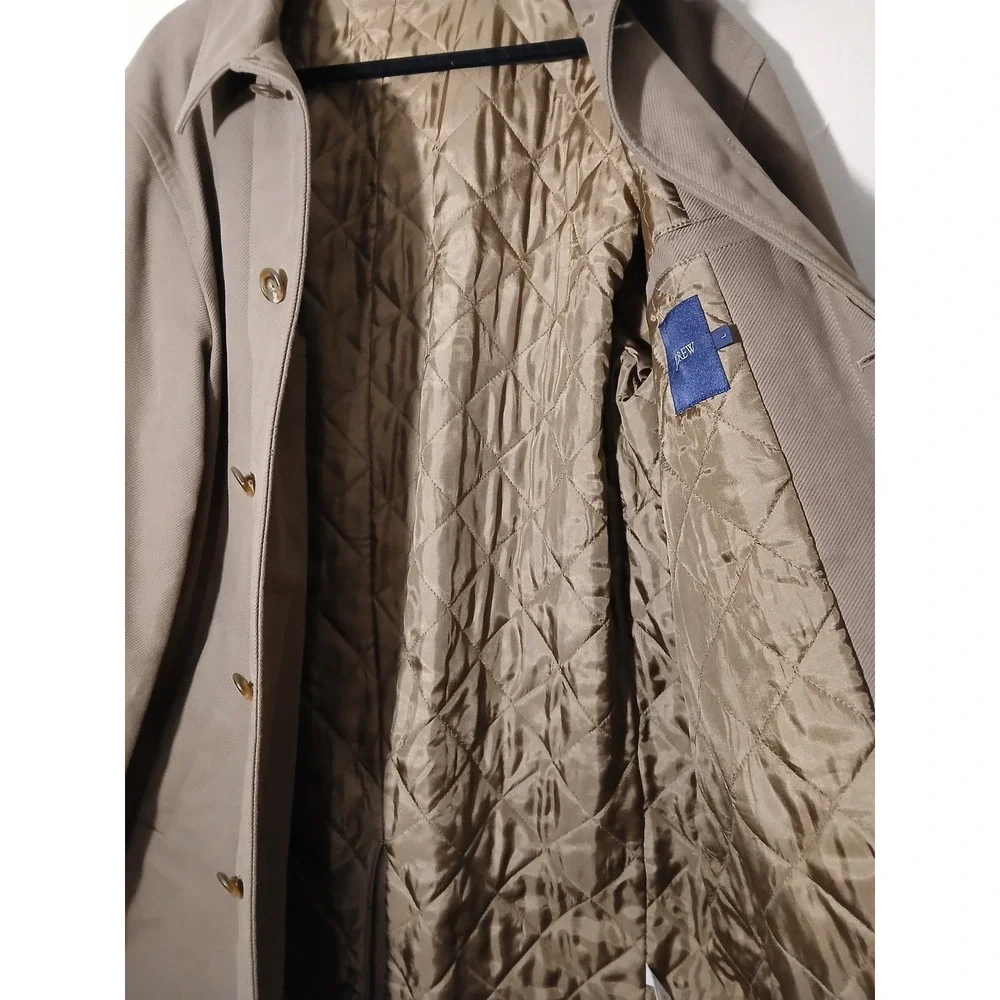 J‎ Crew Tan Classic Barn Coat Full Button Quilted Lined Mens Size Large